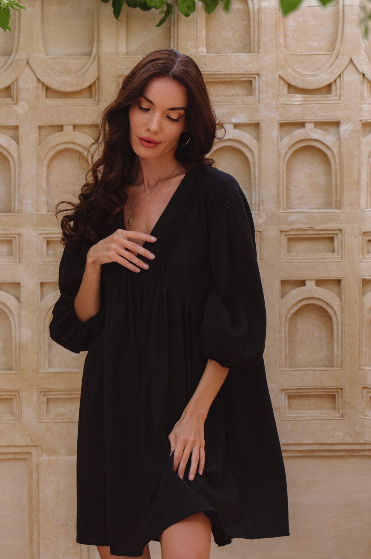 Palmira Handcrafted Linen Mini Dress
